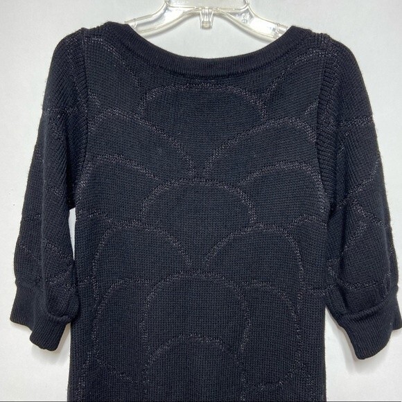 Tibi New York Merino Wool Metallic Shimmer Sweater Dress in Black and Gold XS - Picture 7 of 11